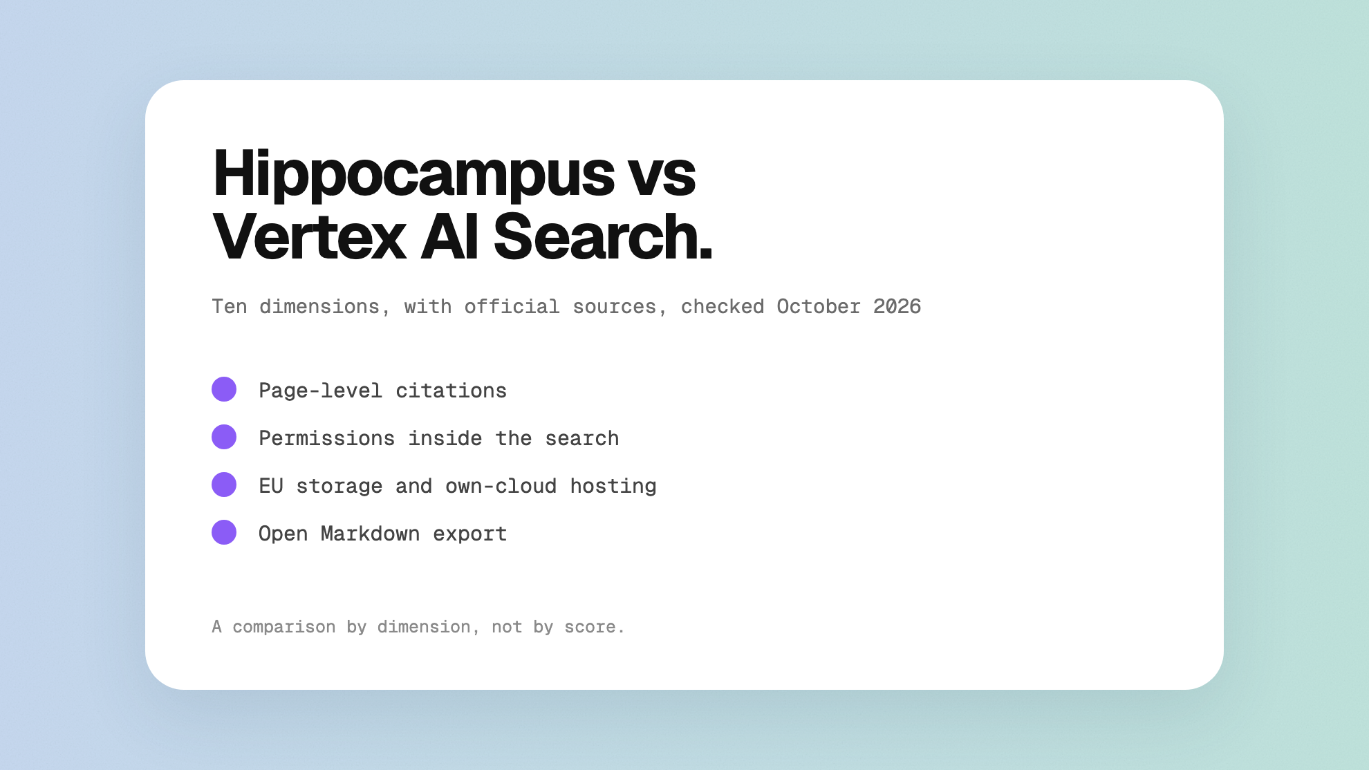 Rubrikbild för Hippocampus och Google Vertex AI Search jämförda